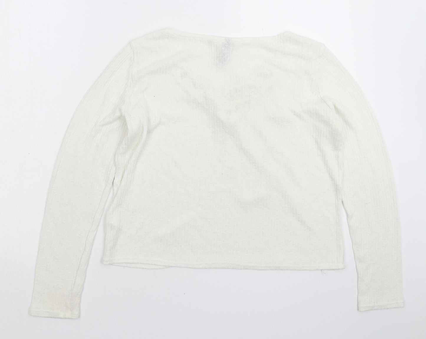 Divided Womens White  Knit Pullover Jumper Size M