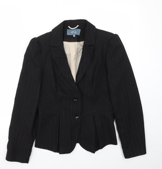 EVIE  Womens Black Striped  Jacket Blazer Size 12