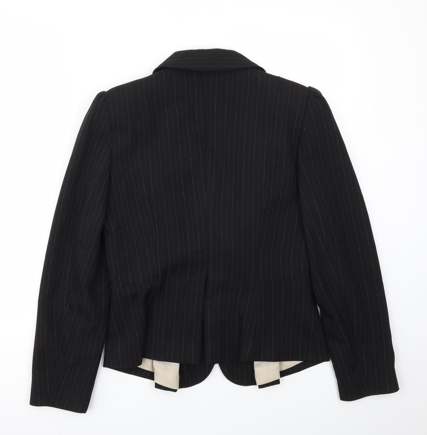 EVIE  Womens Black Striped  Jacket Blazer Size 12