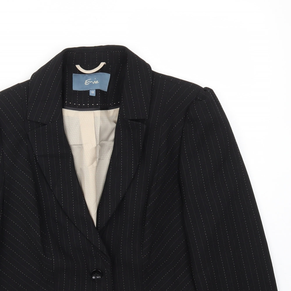 EVIE  Womens Black Striped  Jacket Blazer Size 12