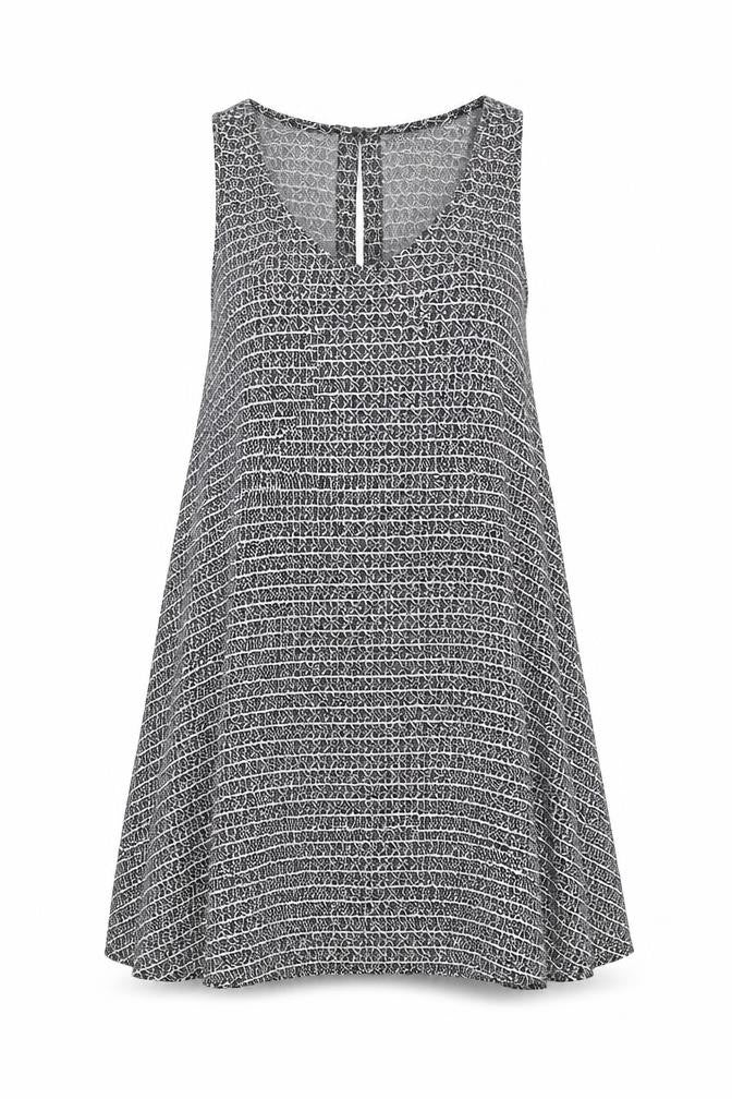 H&M Womens Black Geometric  Fit & Flare  Size 8