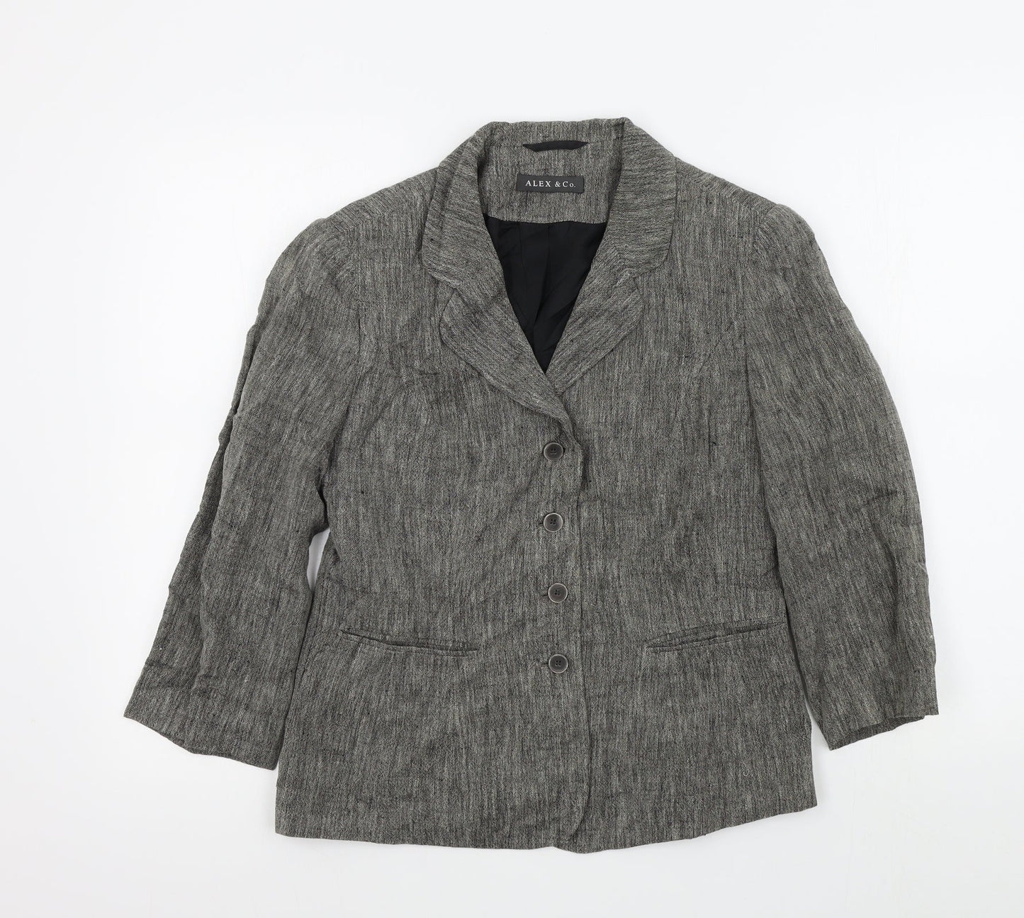 ALEX&CO Womens Brown Colourblock  Jacket Blazer Size 10