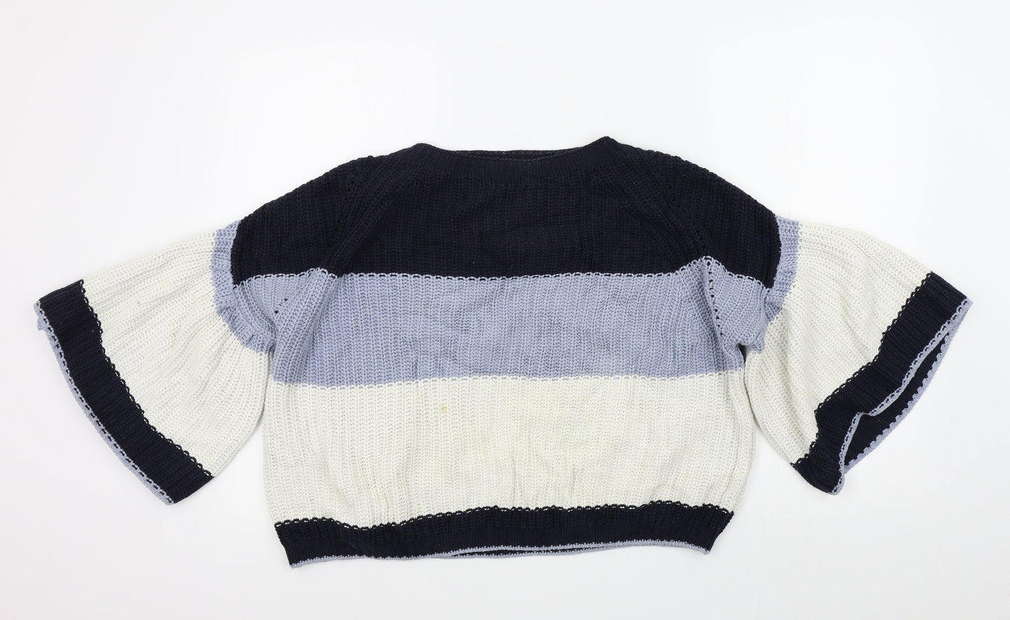 M&S Womens Blue Striped  Pullover Jumper Size M