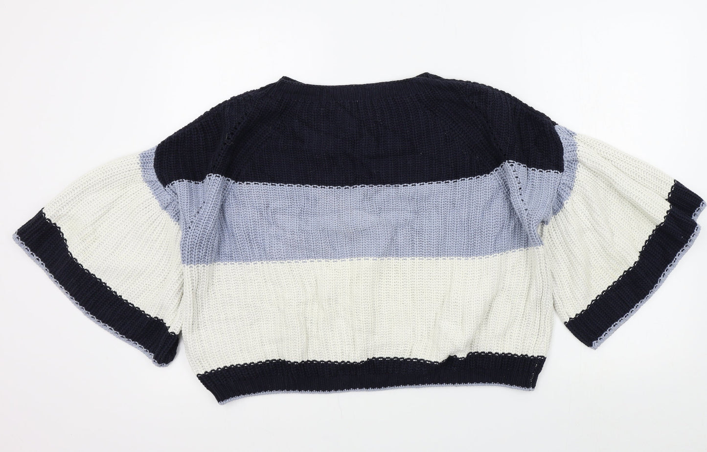 M&S Womens Blue Striped  Pullover Jumper Size M