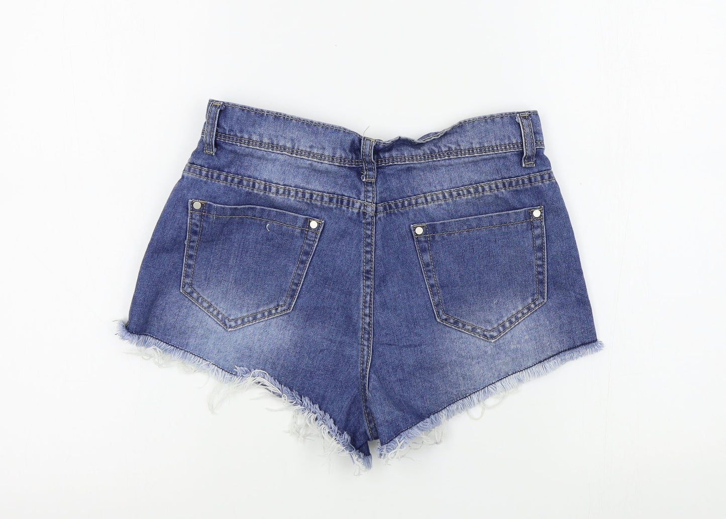 PRETTYLITTLETHING Womens Blue Colourblock  Bermuda Shorts Size 10