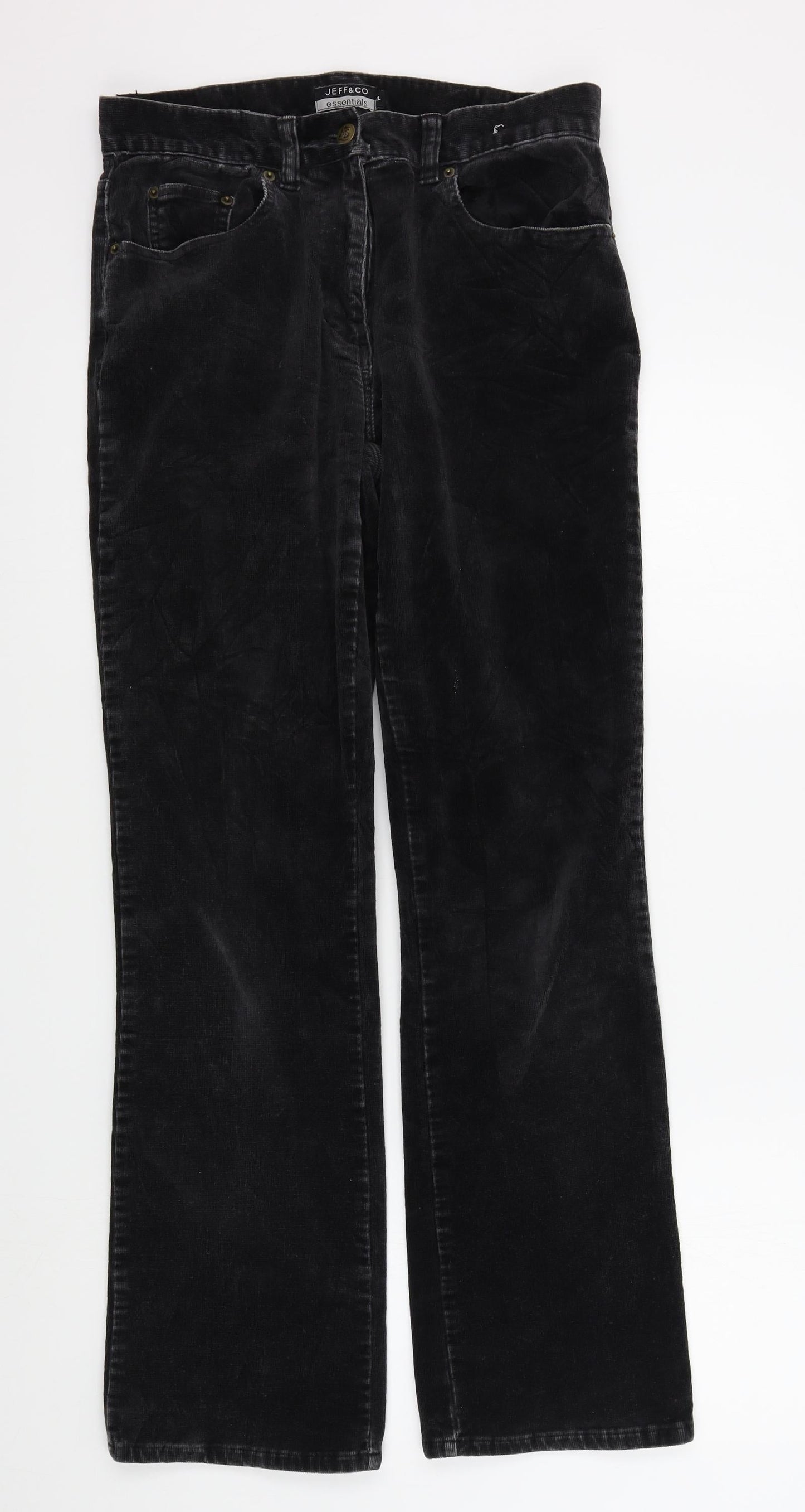 JEFF&CO Womens Black   Trousers  Size 12 L30 in