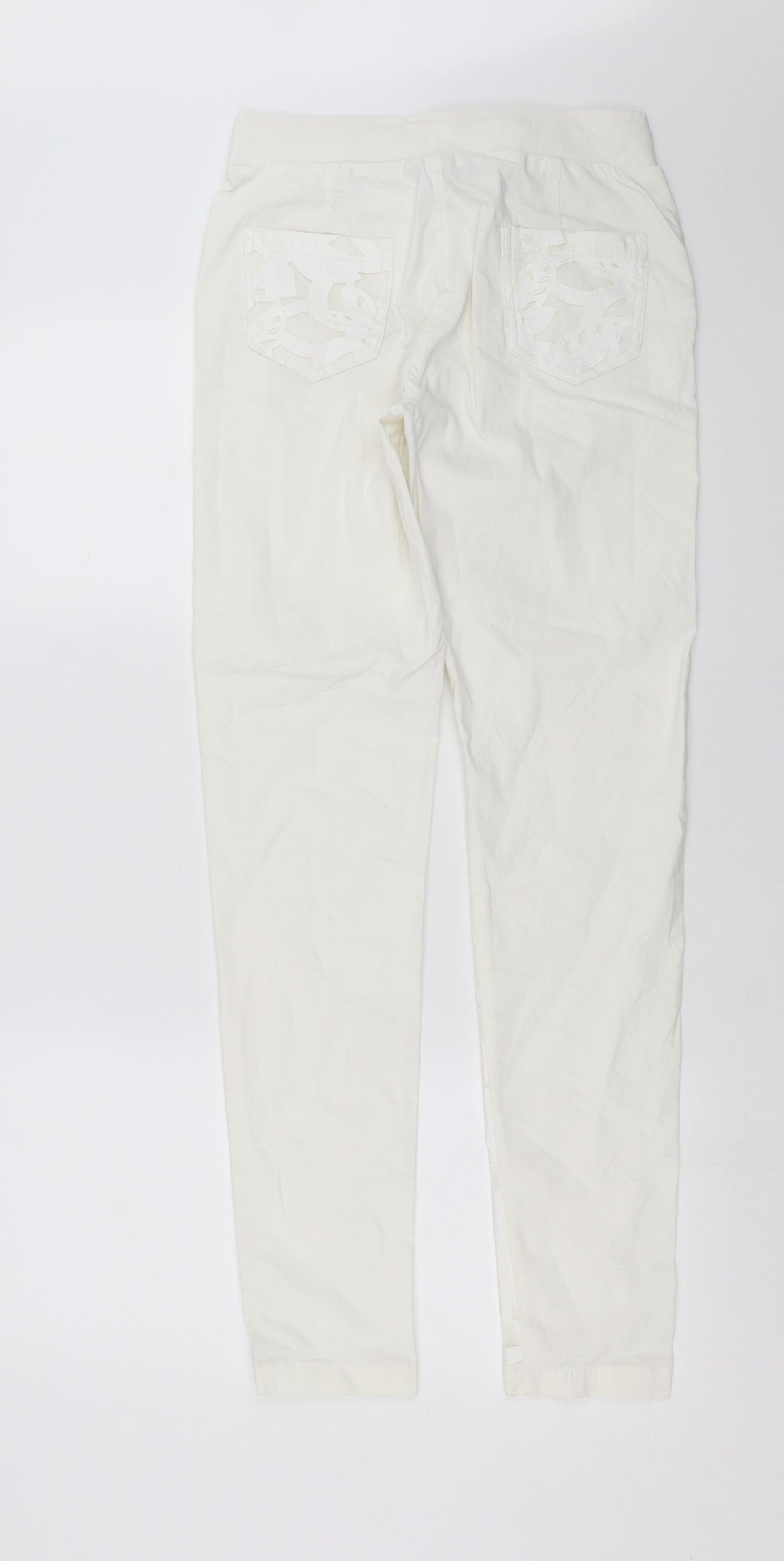 GUIDANCE Womens White Floral  Trousers  Size S L30 in