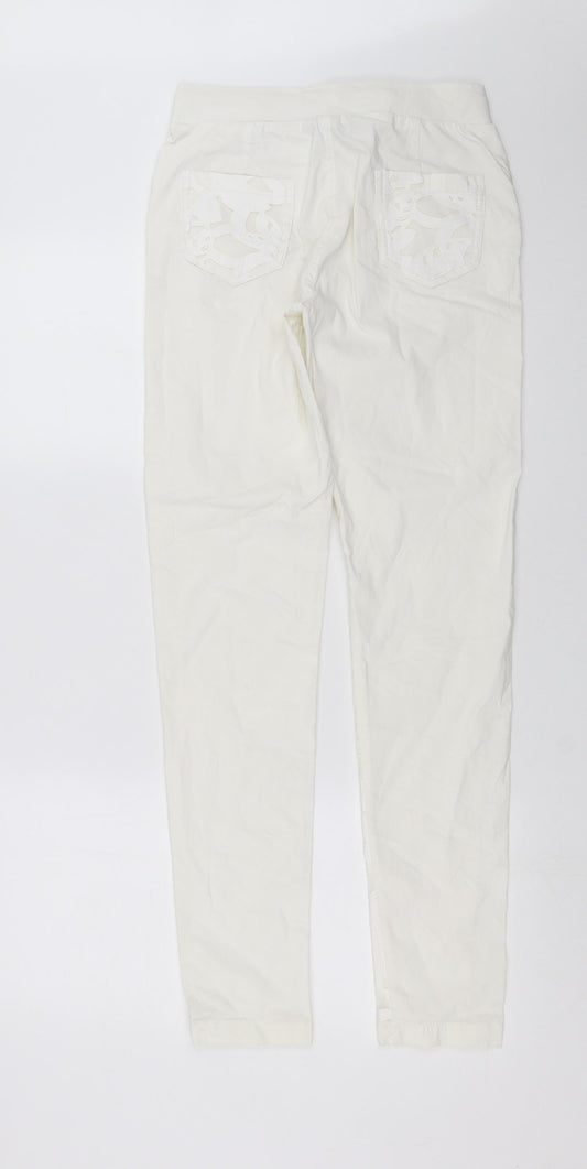 GUIDANCE Womens White Floral  Trousers  Size S L30 in