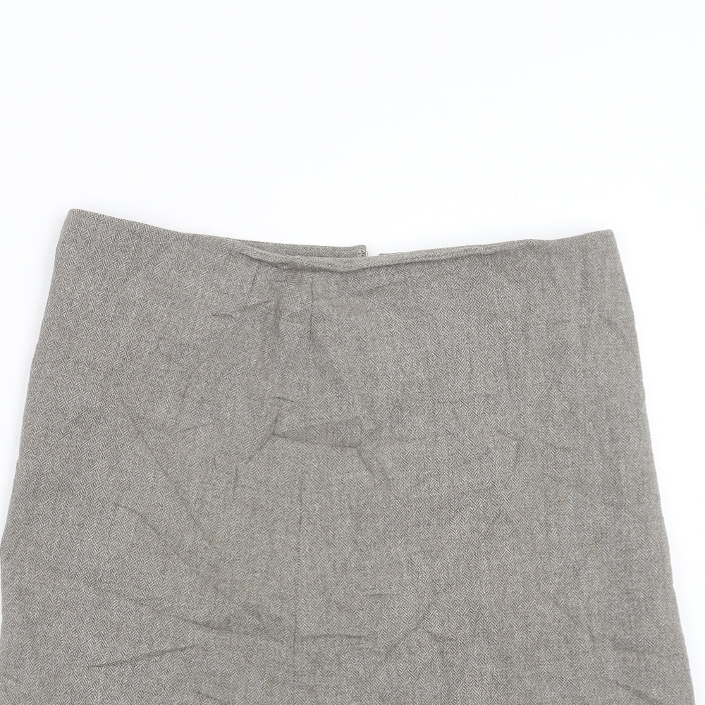 Preworn Womens Beige Geometric  Straight & Pencil Skirt Size 32 in