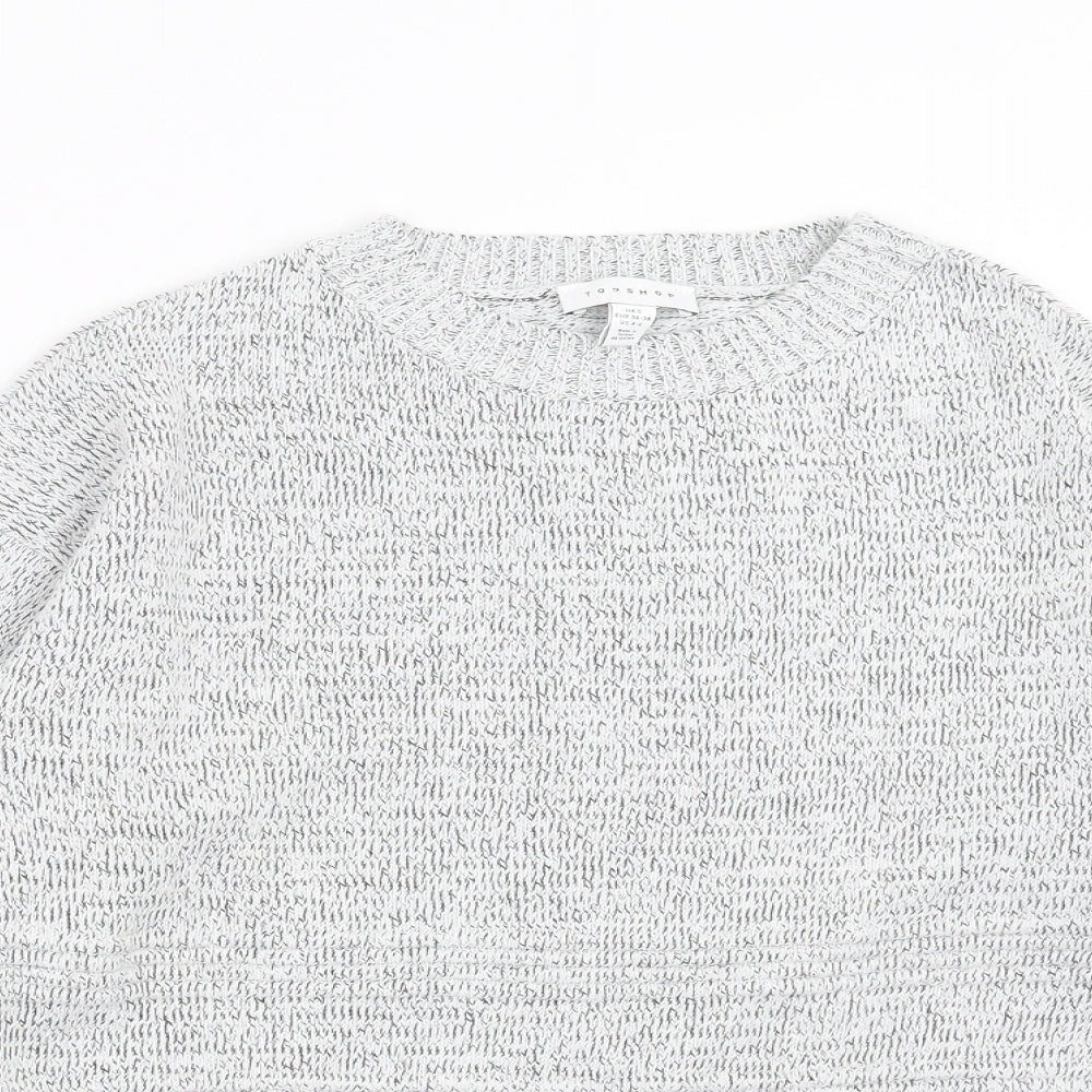 Topshop Womens Grey  Knit Pullover Jumper Size S