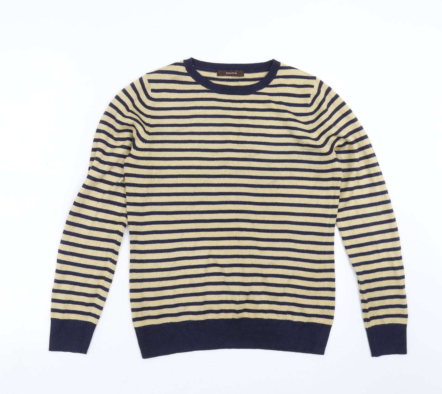 Savoir Womens Beige Striped Knit Pullover Jumper Size 10