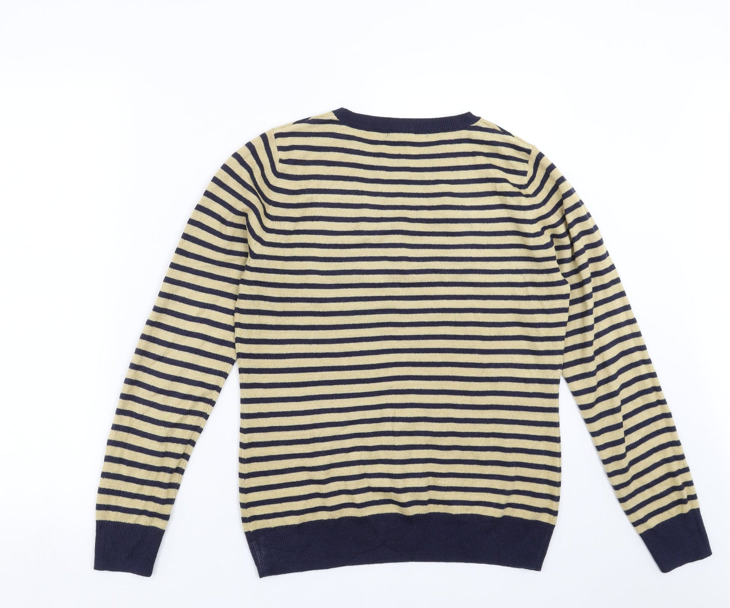 Savoir Womens Beige Striped Knit Pullover Jumper Size 10