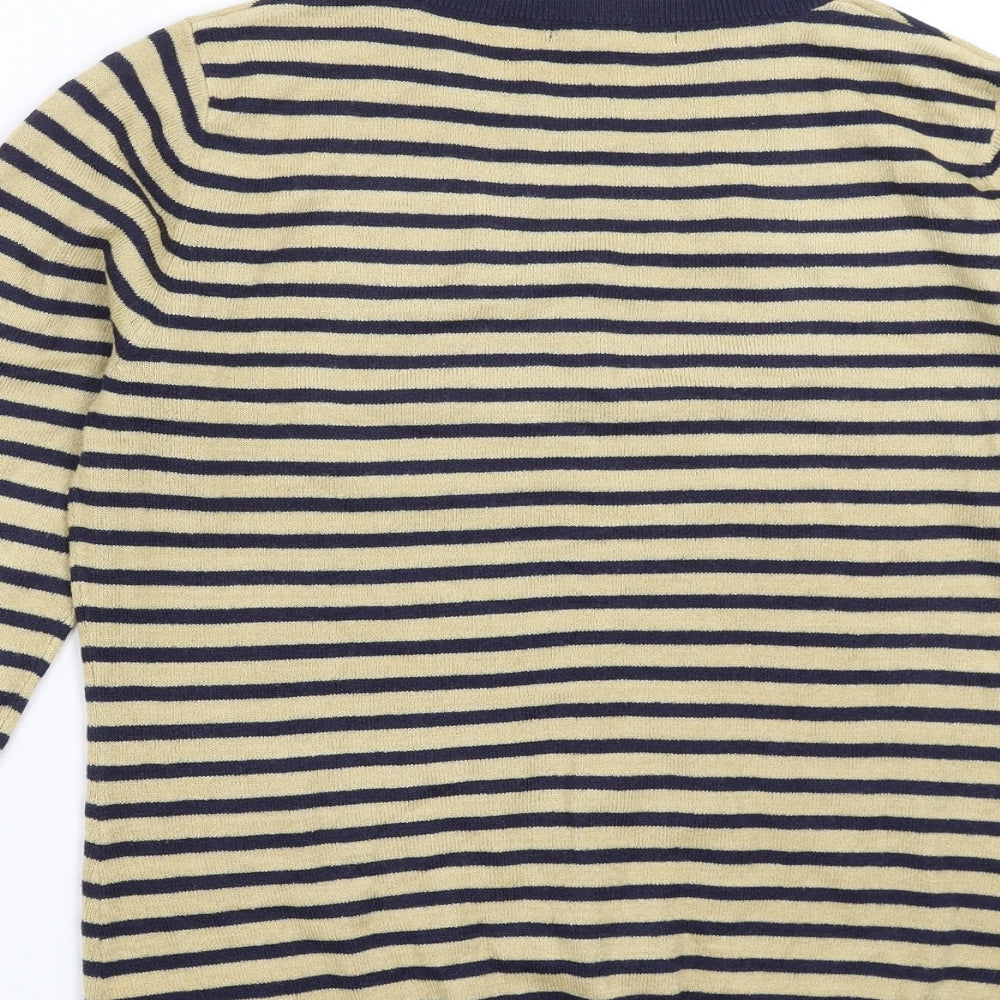 Savoir Womens Beige Striped Knit Pullover Jumper Size 10
