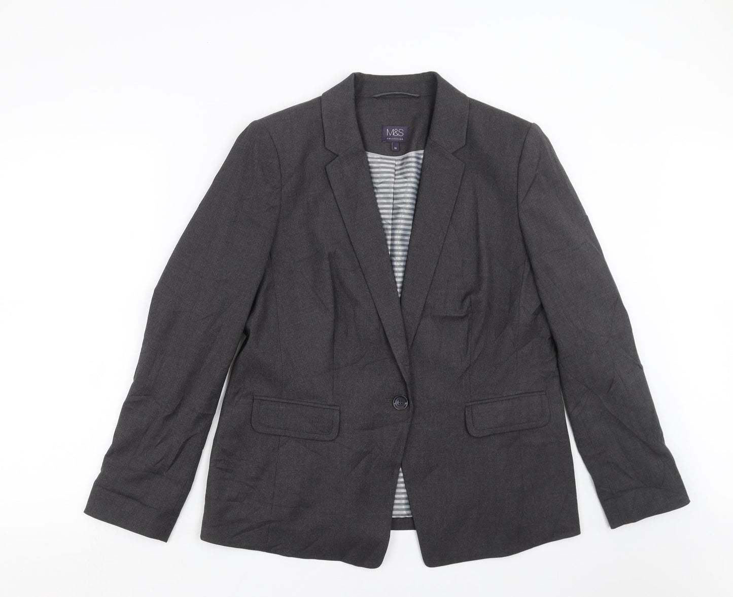 Marks and Spencer Womens Grey   Jacket Suit Jacket Size 16