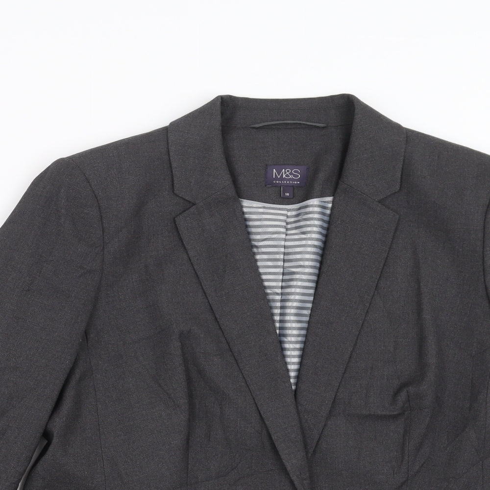 Marks and Spencer Womens Grey   Jacket Suit Jacket Size 16