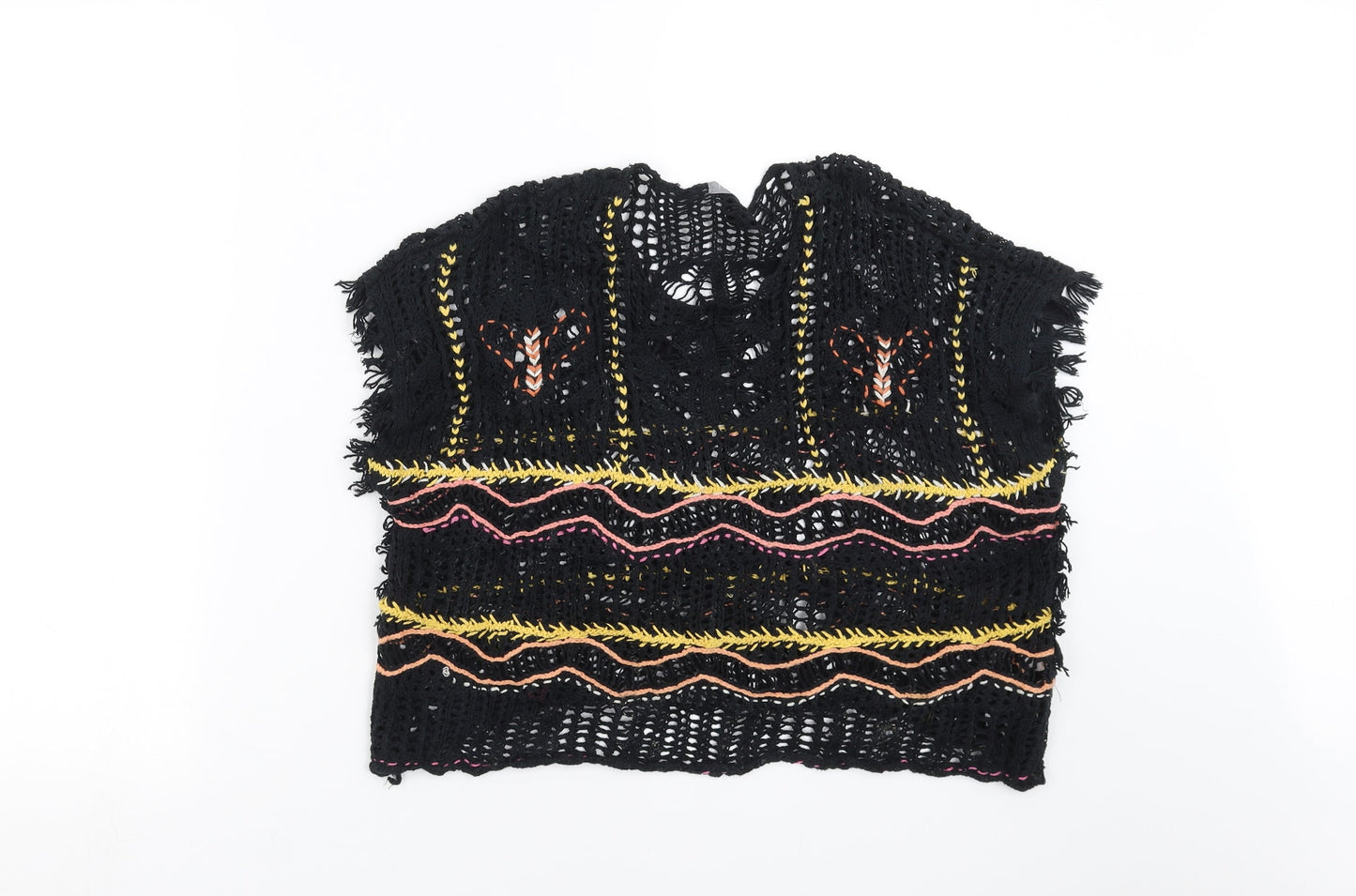 NEXT Girls Black  Knit Pullover Jumper Size 7 Years