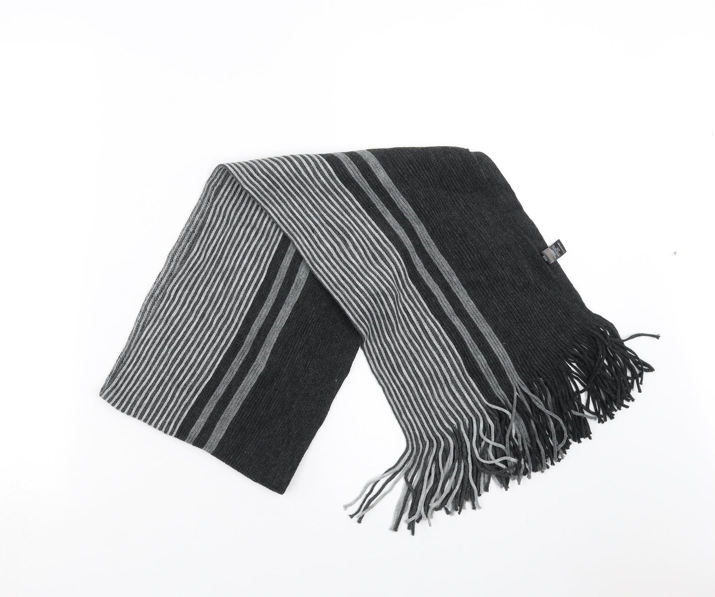 George Mens Grey Striped  Scarf  One Size