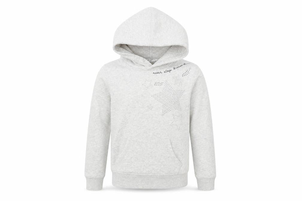 H&M Girls Grey   Pullover Hoodie Size 11-12 Years  - stars