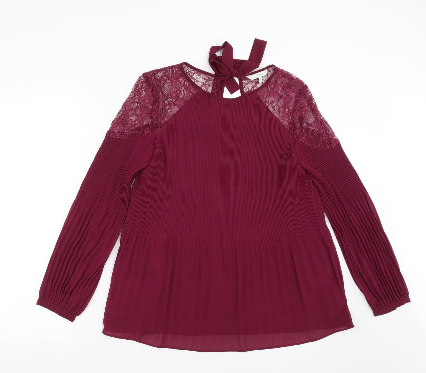 NEXT Womens Purple   Basic Blouse Size 10  - lace shoulder detail