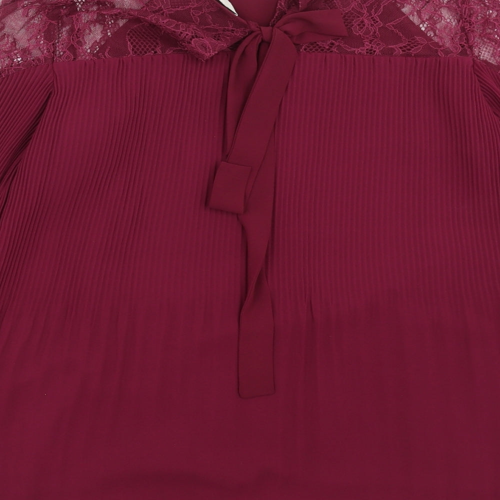 NEXT Womens Purple   Basic Blouse Size 10  - lace shoulder detail