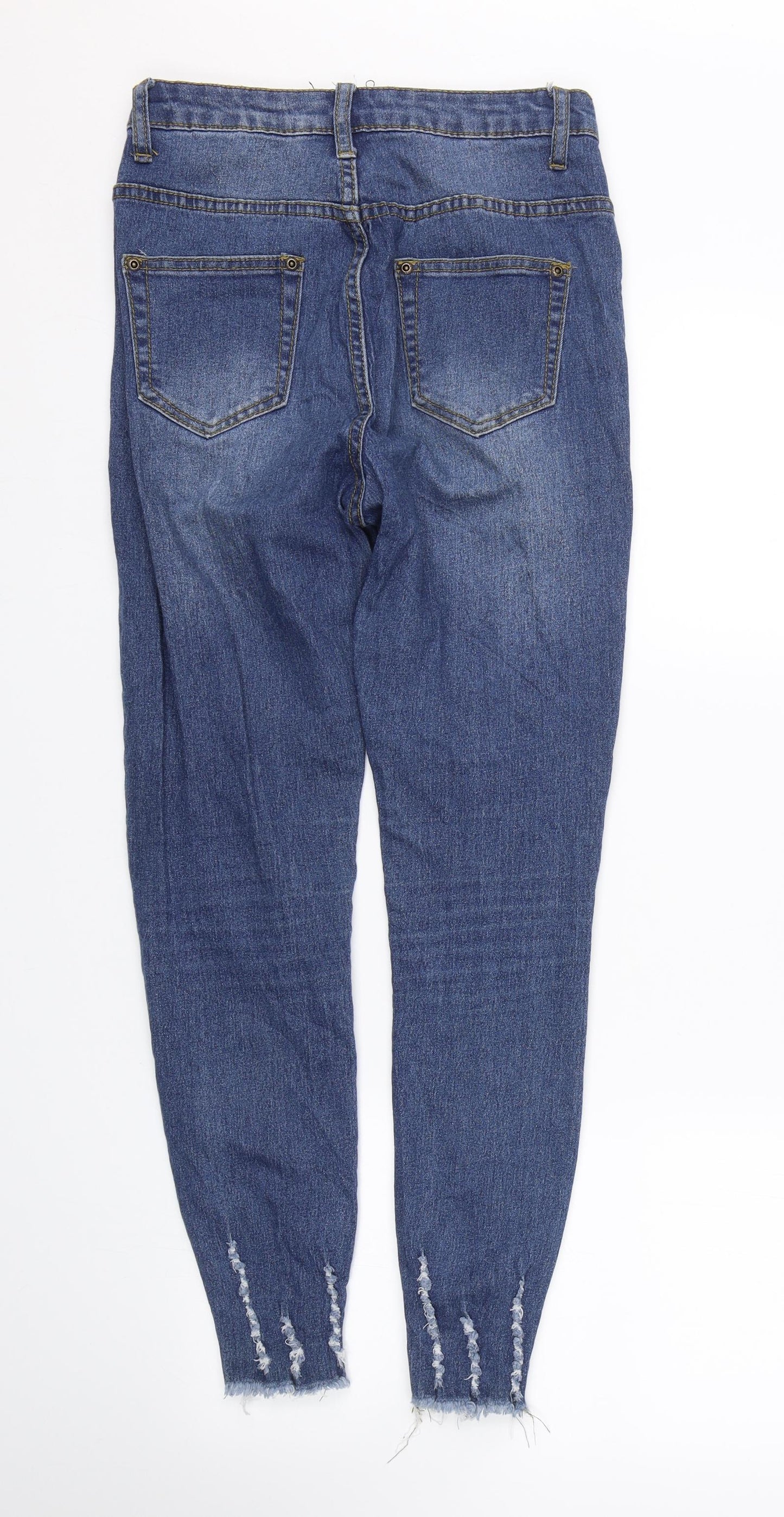 PRETTYLITTLETHING Womens Blue  Denim Skinny Jeans Size 8 L24.5 in