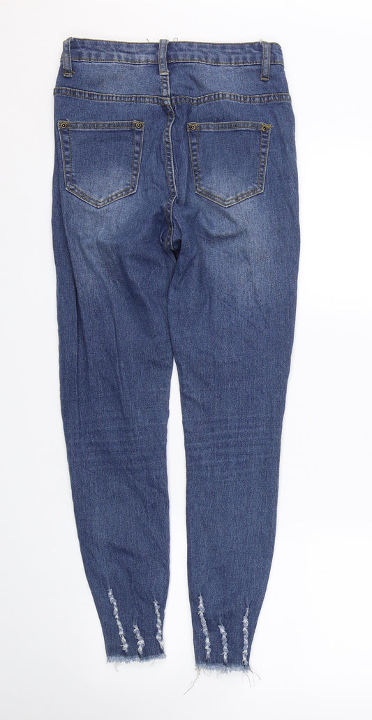 PRETTYLITTLETHING Womens Blue  Denim Skinny Jeans Size 8 L24.5 in