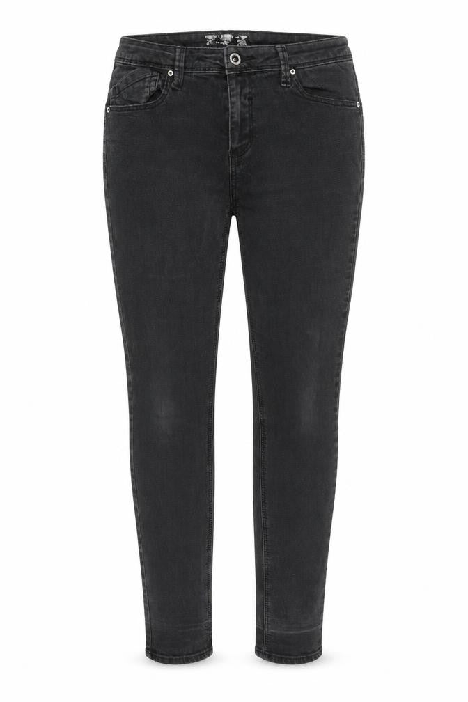 Front view of Denim co women’s black denim jegging jeans, size UK 14, 30-inch leg