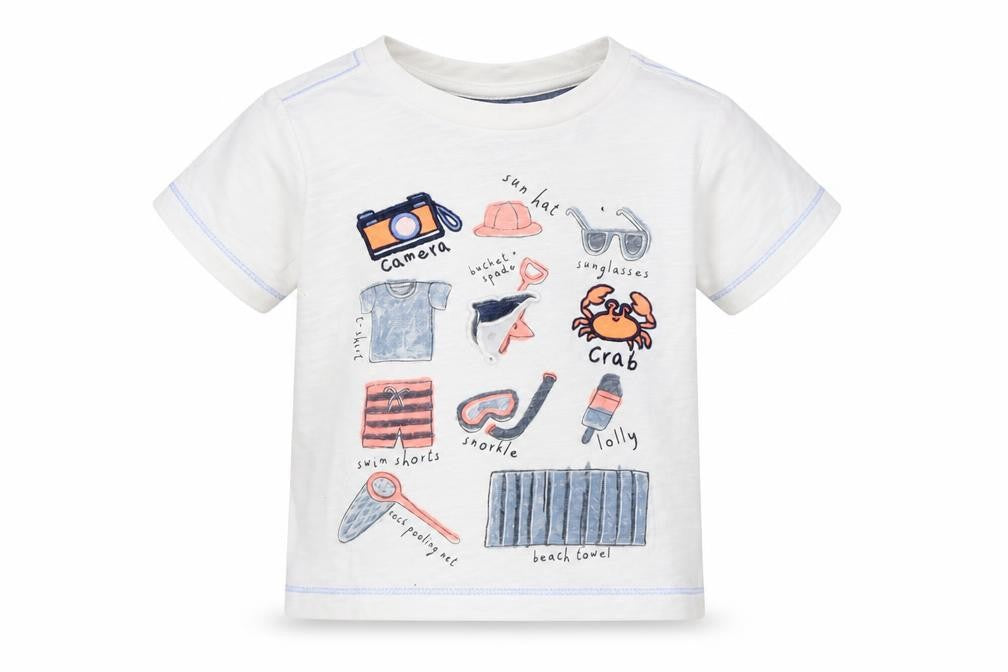 Front view of Mothercare boys’ white basic t-shirt, size 18-24, months - summer