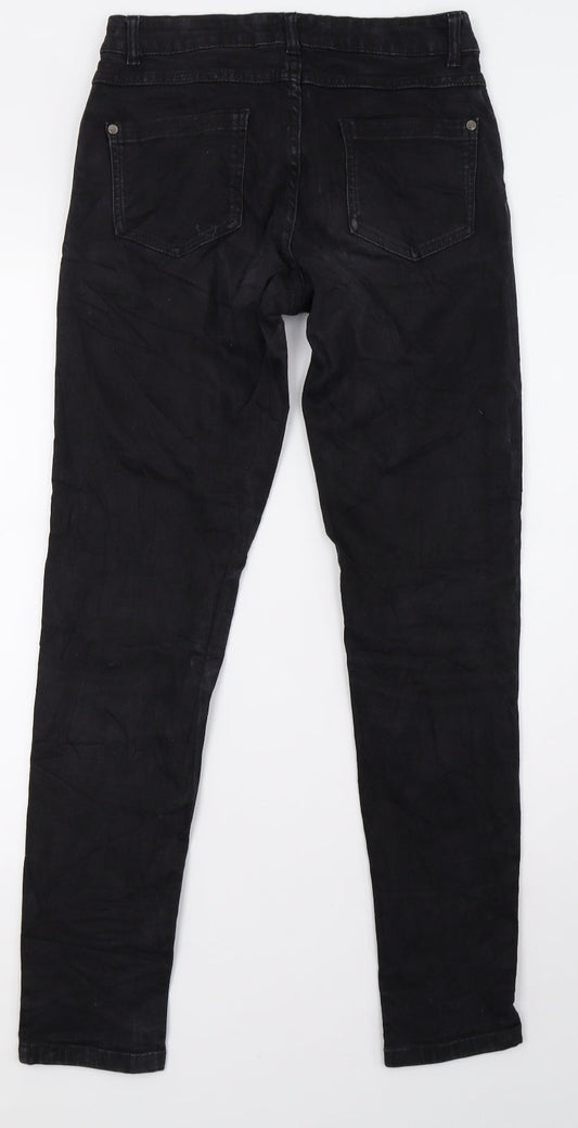 up2 fashion Womens Black  Denim Skinny Jeans Size 10 L32 in
