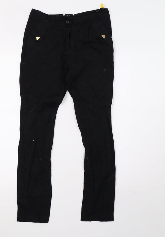 Pippa & Julie Womens Black   Straight Jeans Size 10 L27 in