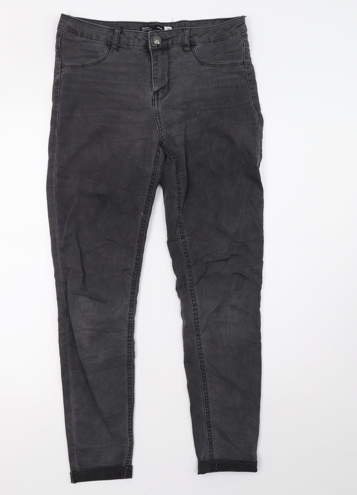 Preworn Womens Grey  Denim Skinny Jeans Size 10 L30 in
