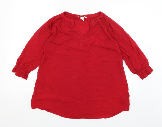 H&M Womens Red   Basic Blouse Size S