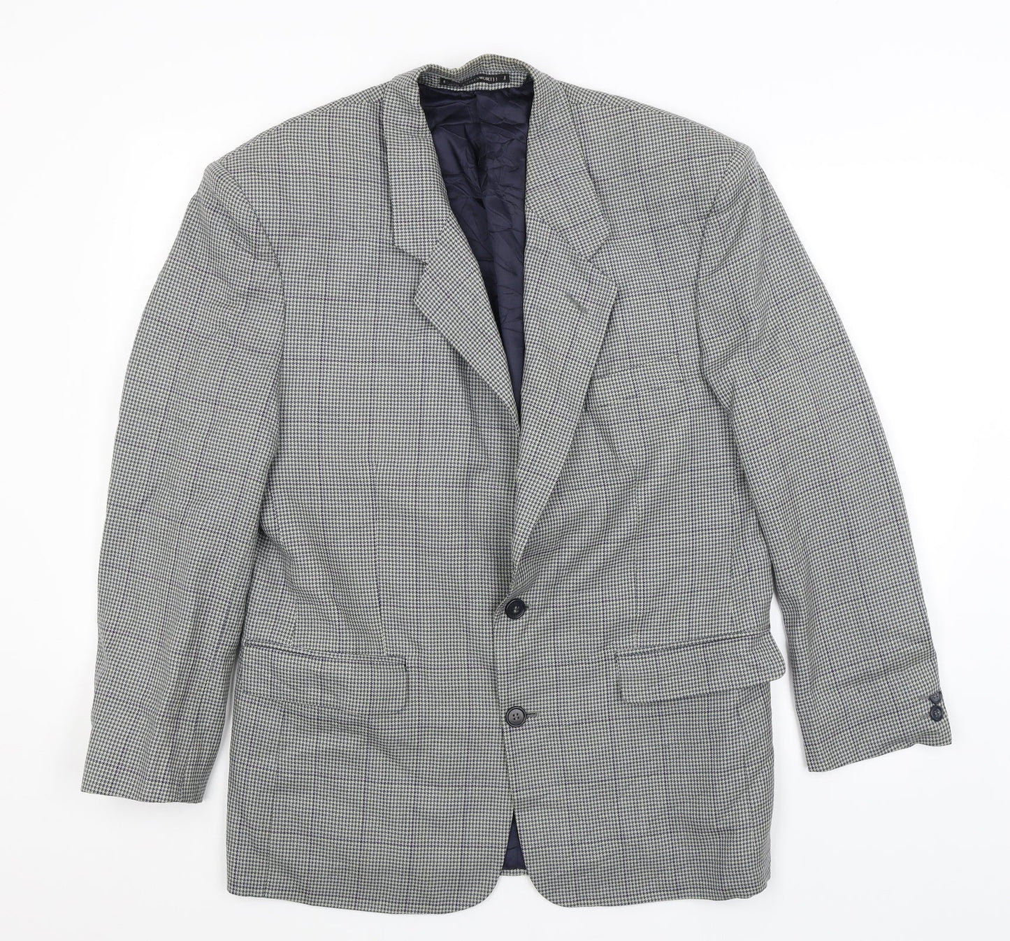Chatsworth Mens Grey Houndstooth  Jacket Blazer Size L