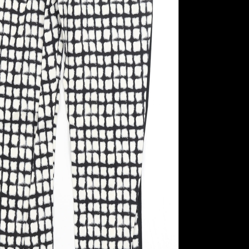 NEXT Womens Black Polka Dot  Trousers  Size 8 L25.5 in