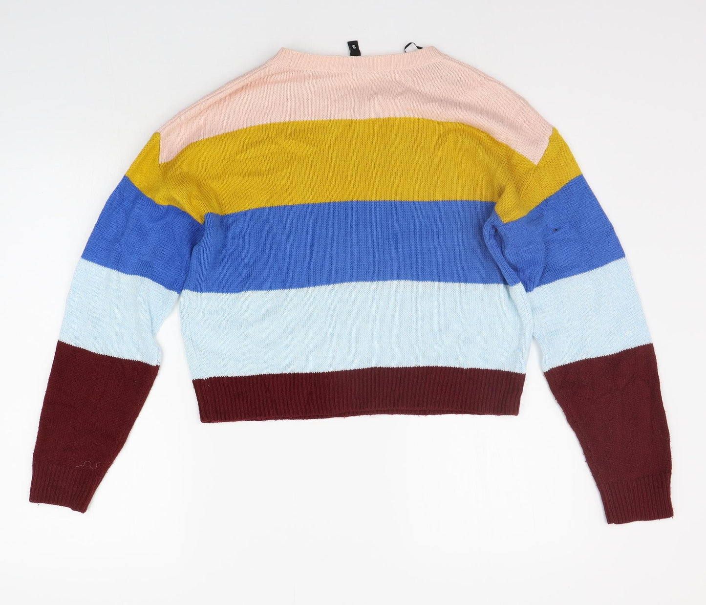 Divided Womens Multicoloured Striped  Pullover Jumper Size S