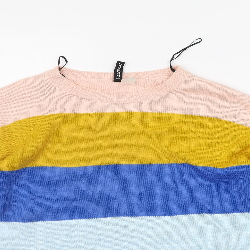 Divided Womens Multicoloured Striped  Pullover Jumper Size S