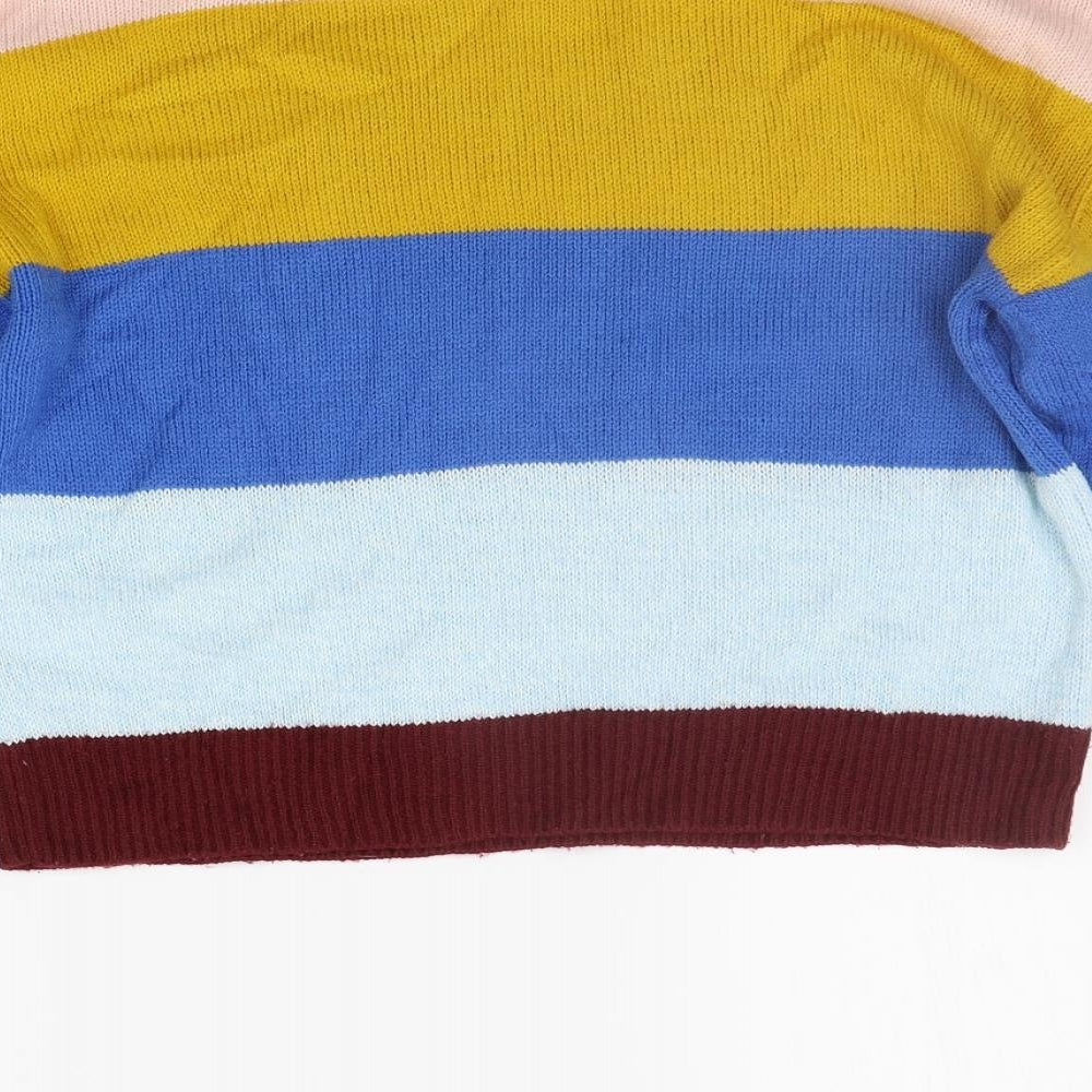 Divided Womens Multicoloured Striped  Pullover Jumper Size S