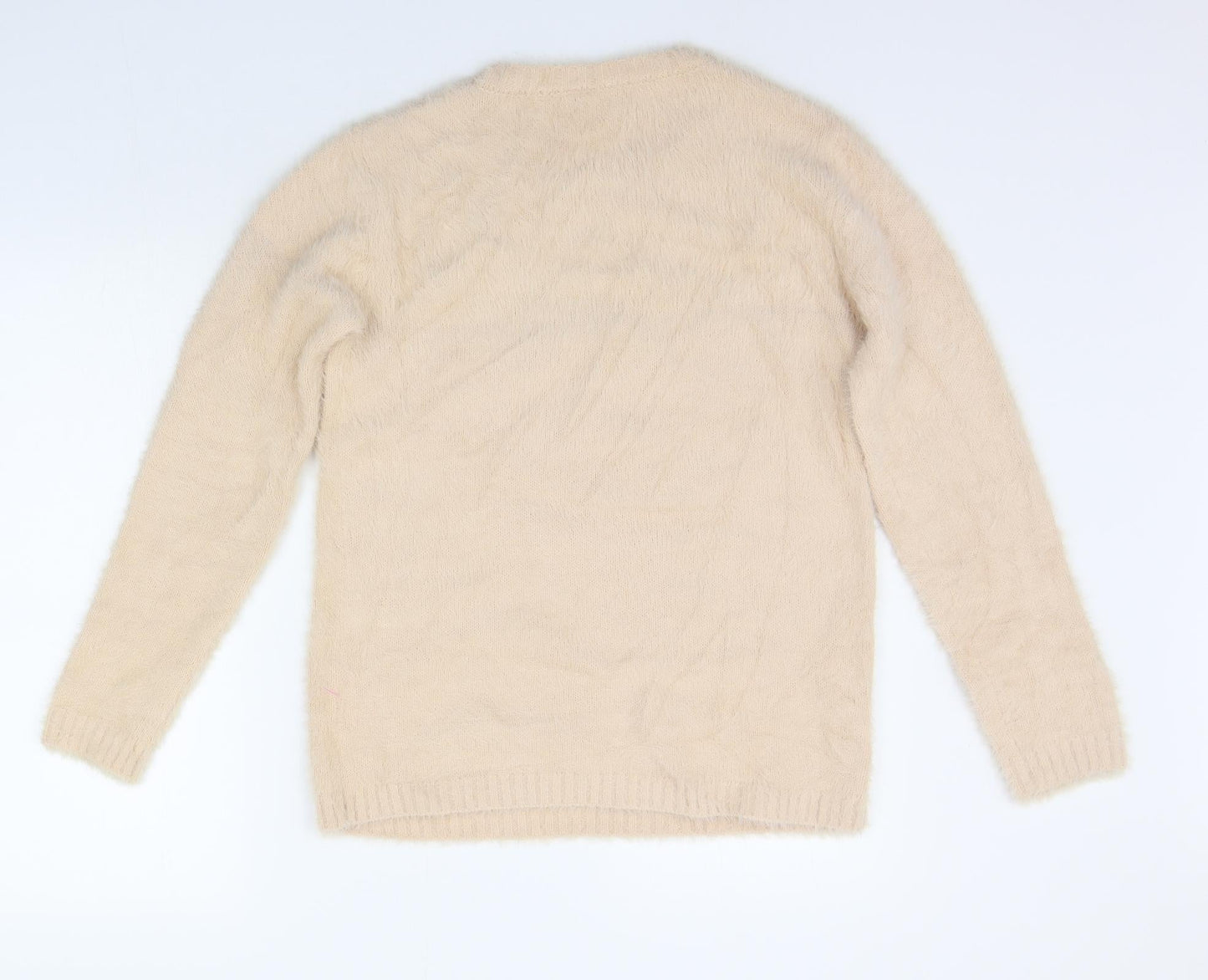 Preworn Womens Beige   Pullover Jumper Size 10  - SEQUIN