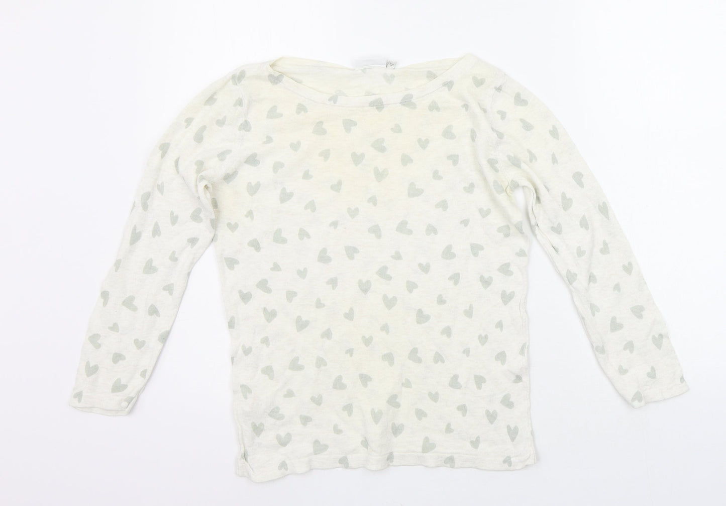NEXT Womens White Geometric  Pullover Jumper Size 10