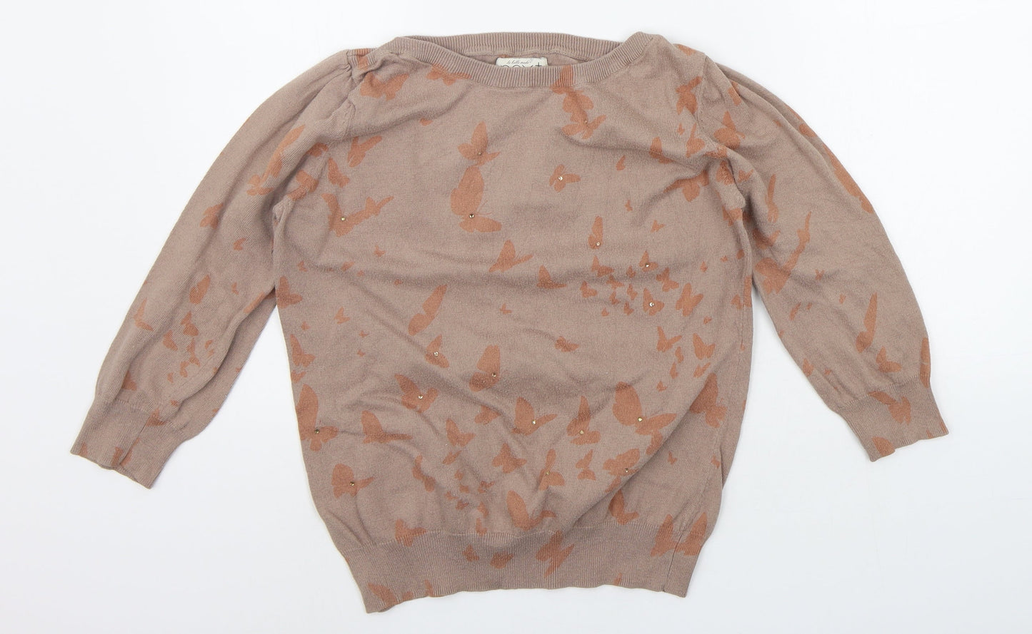 NEXT Womens Beige Geometric  Pullover Jumper Size 14