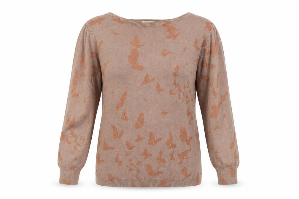 NEXT Womens Beige Geometric  Pullover Jumper Size 14