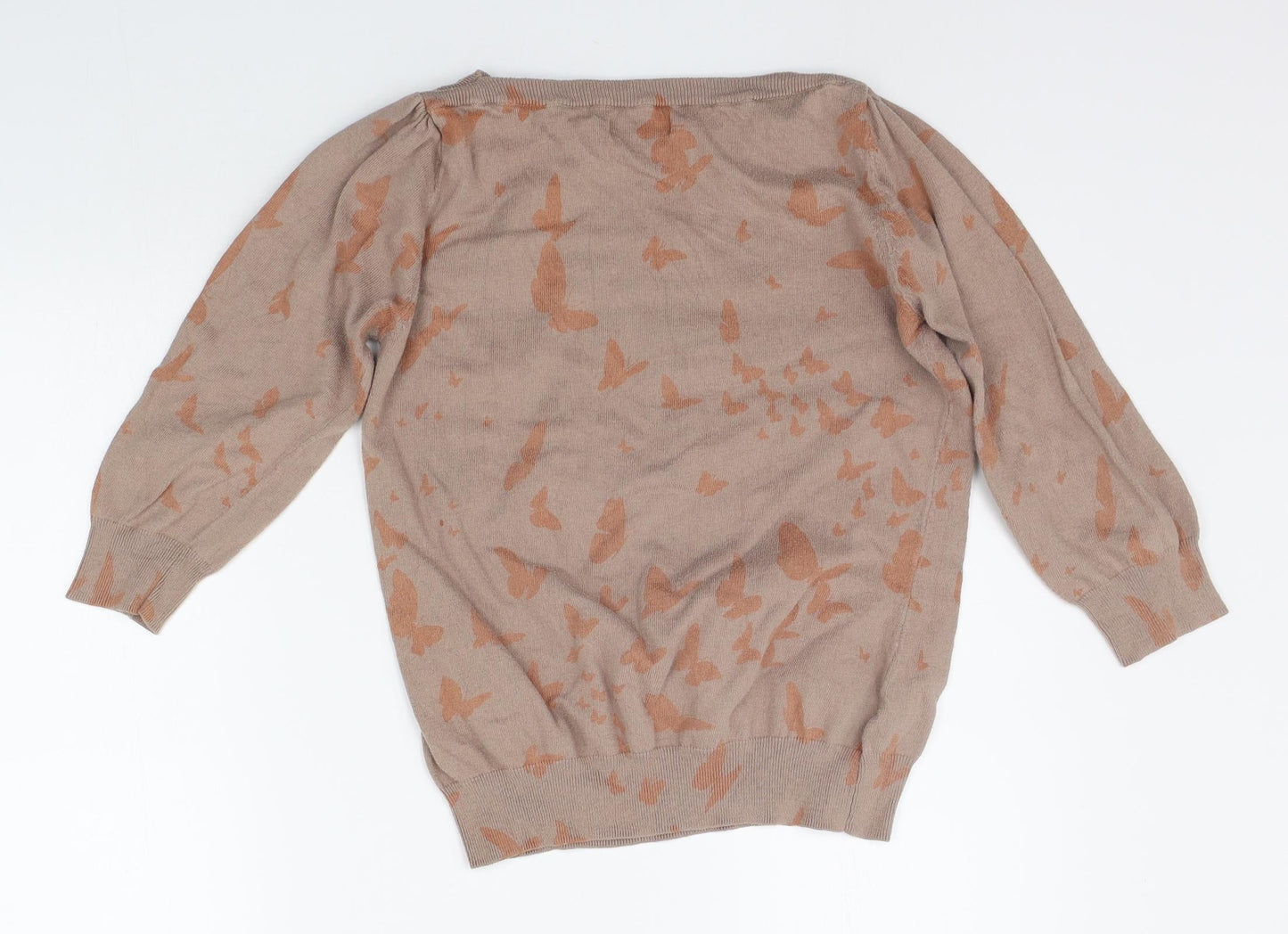 NEXT Womens Beige Geometric  Pullover Jumper Size 14