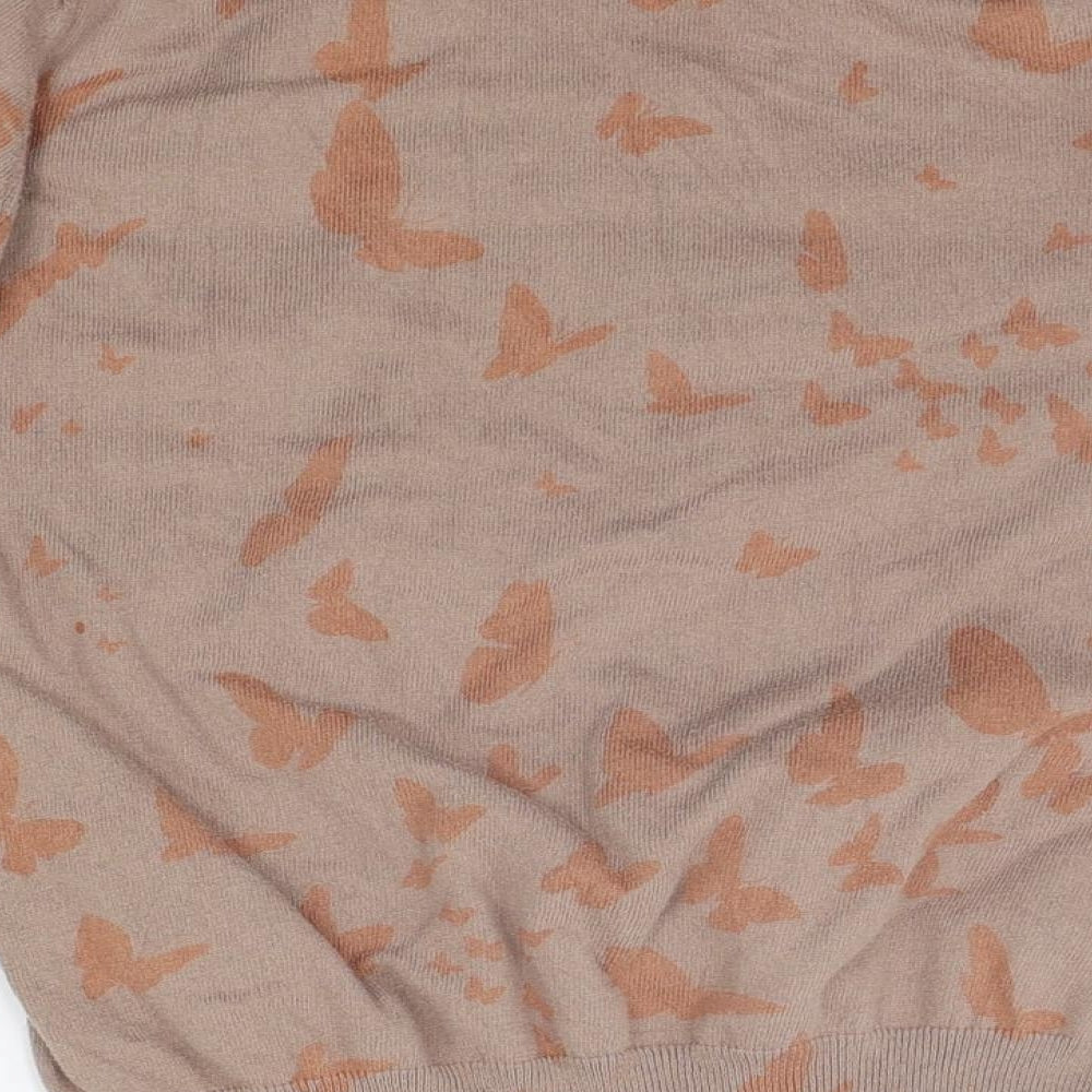 NEXT Womens Beige Geometric  Pullover Jumper Size 14