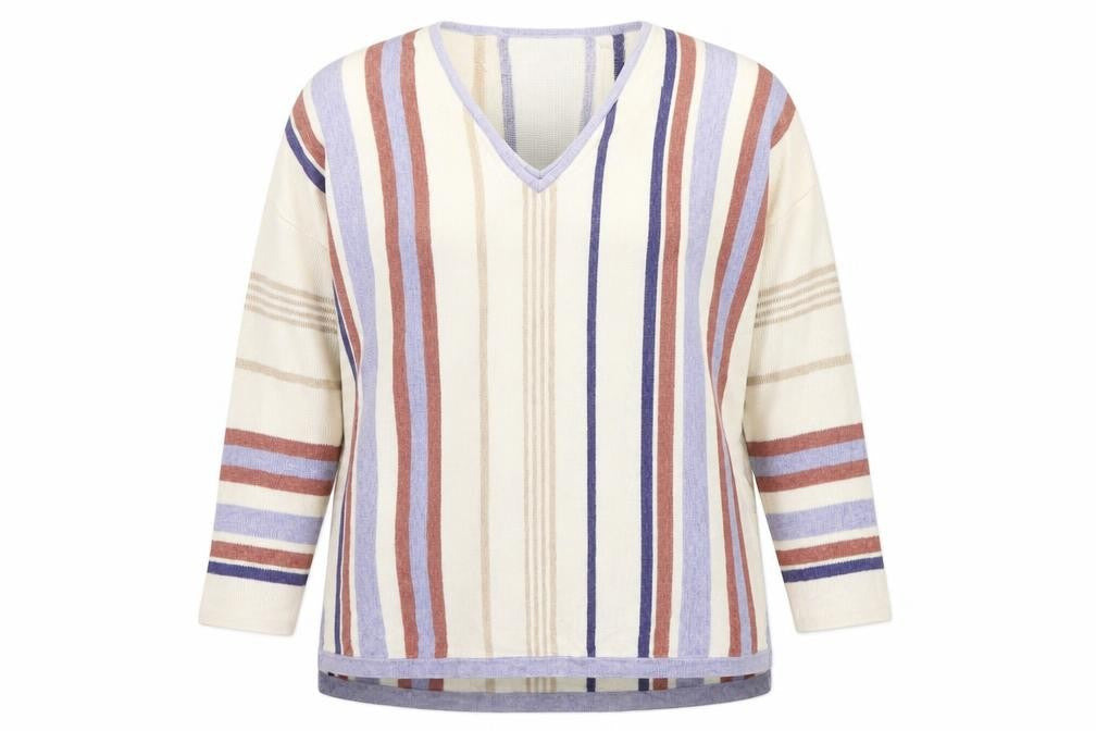 Marks and Spencer Womens Beige Striped  Pullover Jumper Size 14