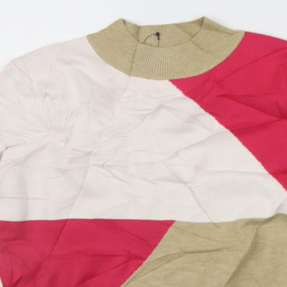 Marks and Spencer Womens White Geometric  Pullover Jumper Size 10