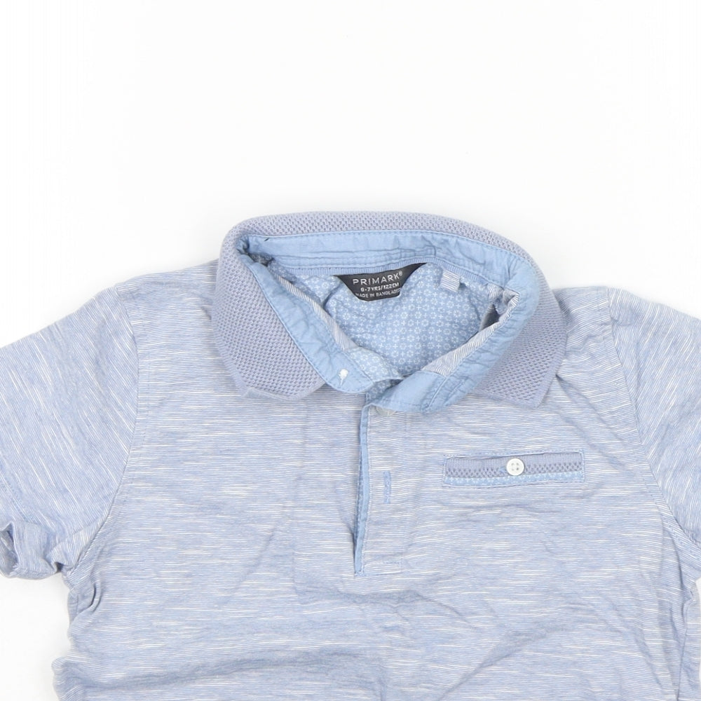 Primark Girls Blue   Basic Polo Size 6-7 Years