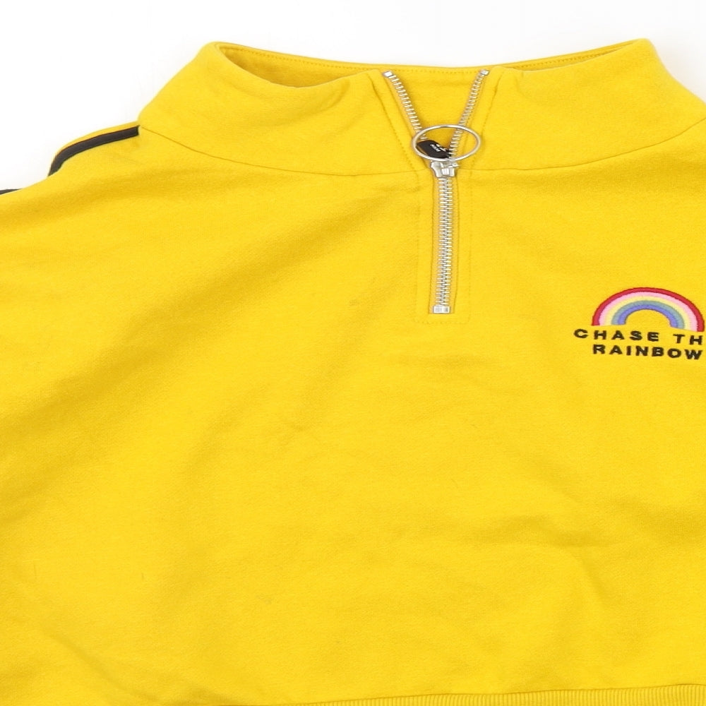 Divided Womens Yellow   Pullover Jumper Size M