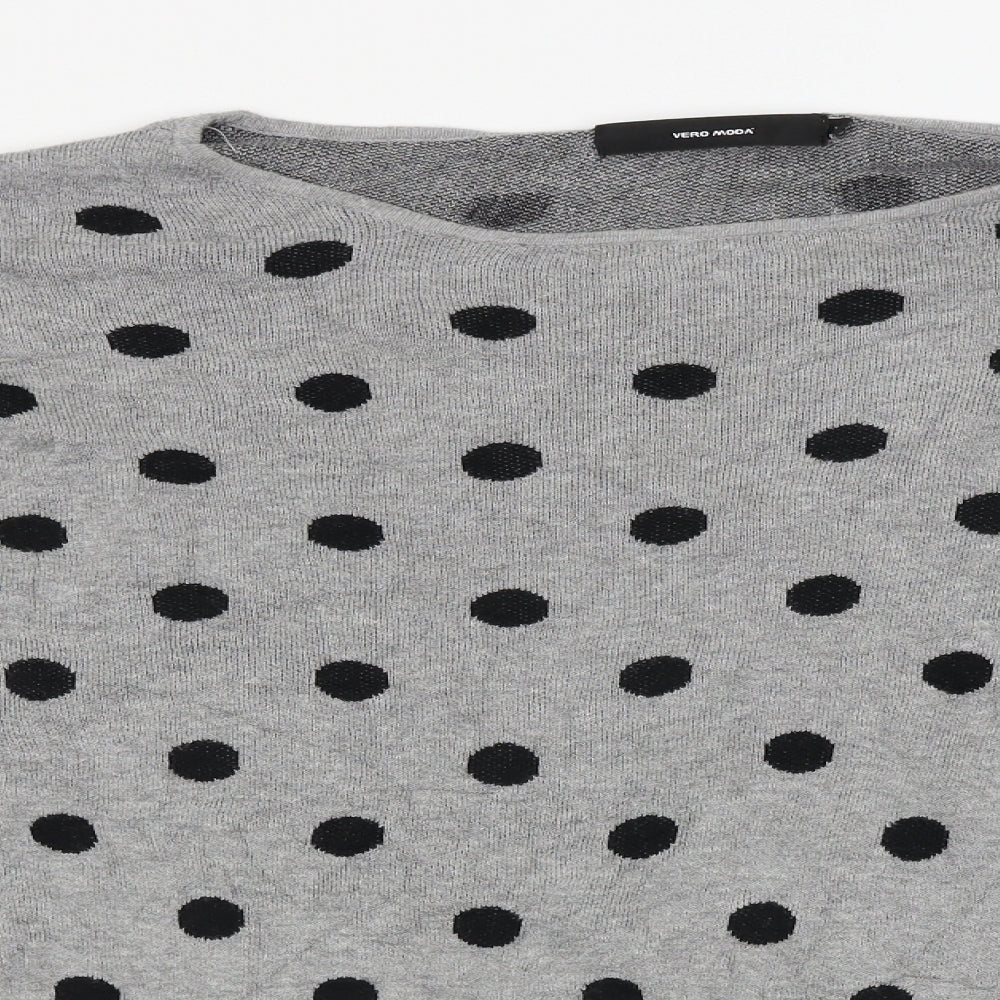 VERO MODA Womens Grey Polka Dot  Pullover Jumper Size XL