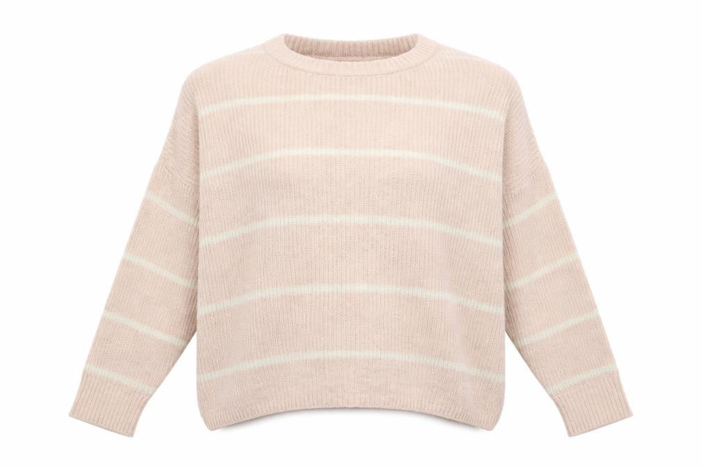 H&M  Womens Pink Striped  Pullover Jumper Size L