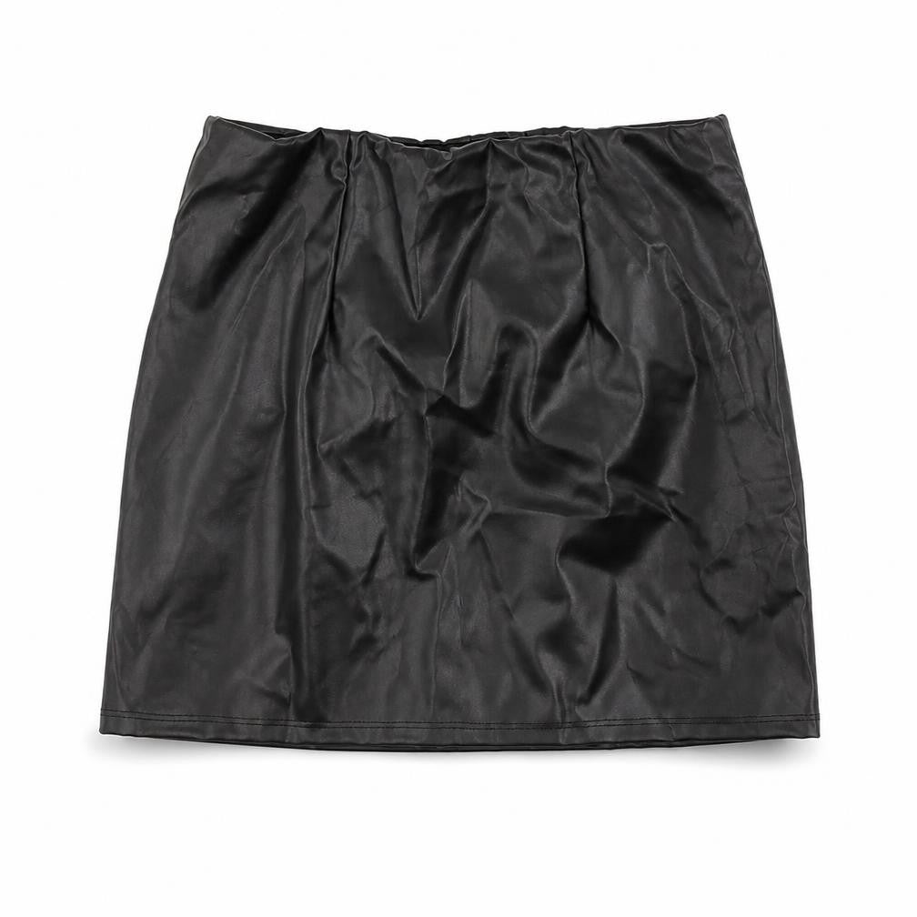 Front view of ASOS women’s black bandage skirt, size UK 10